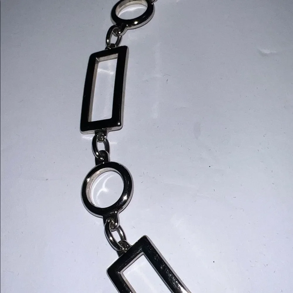 Chic Silver Rectangular Chain Belt - Picture 5 of 6